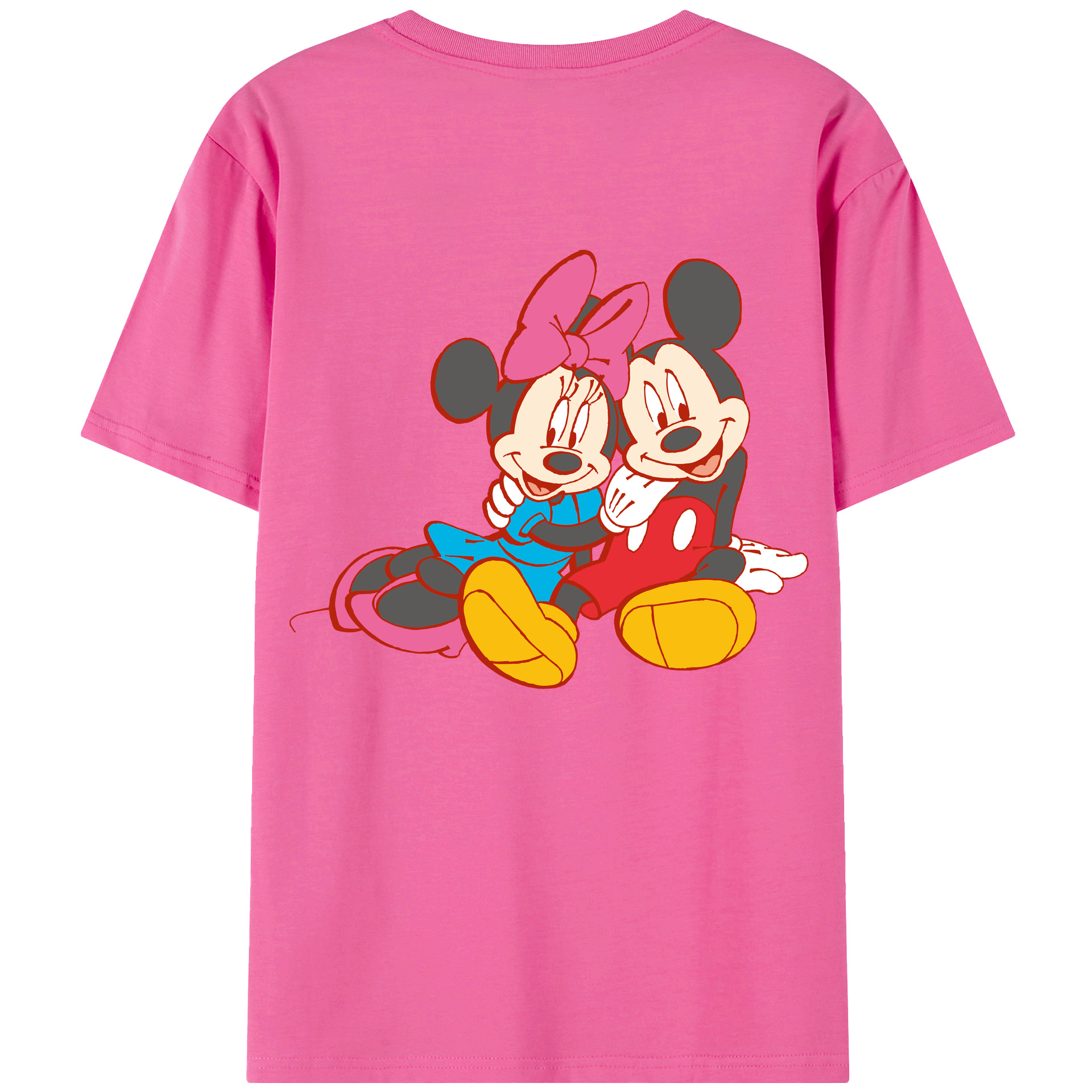 （画像用） ミッキーマウス Mickey Mouse レディース半袖Tシャツ(バックプリント)